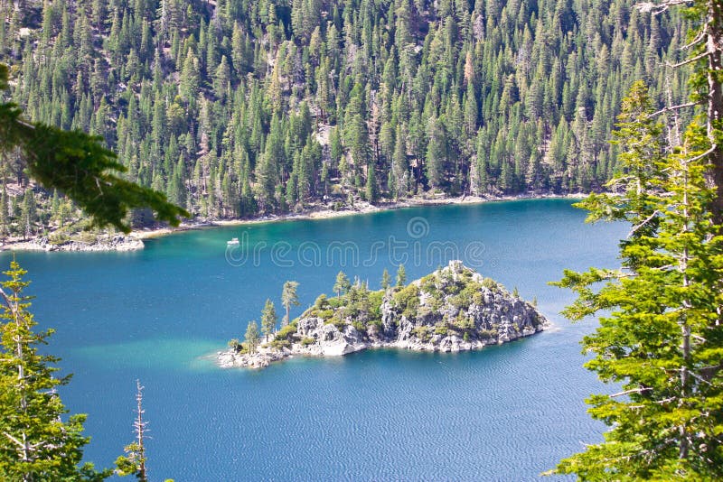 Tea house on island in Emerald Bay, Lake Tahoe, California. Tea house on island in Emerald Bay, Lake Tahoe, California