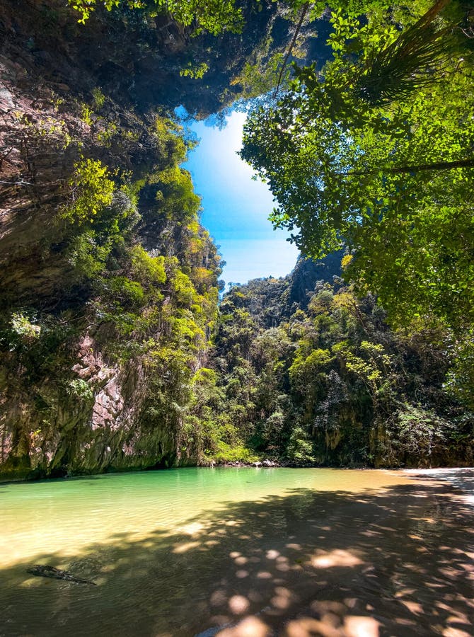 Emerald Cave In Koh Mook Or Koh Muk Island In Trang Thailand Stock Photo Image Of Outdoor