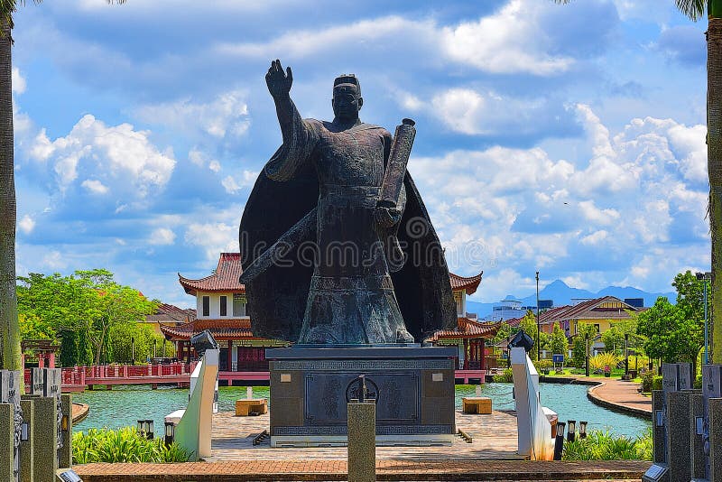 Emerald Cheng Ho Statue in Kuching, Sarawak Symbolizes the Ties and