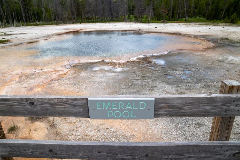 The Emerald Pool hot spring geyser in Black Sand Basin in Yellowstone National park