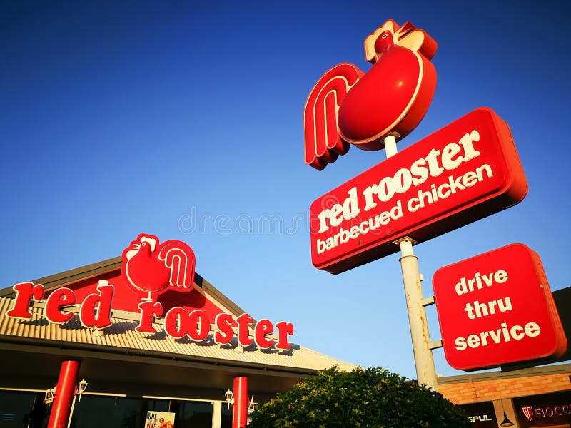 The Front of Red Rooster is an Australian Food Restaurant Chain Founded in that Specialises in Roast Chicken. Editorial Photo - Image of delicious, food: