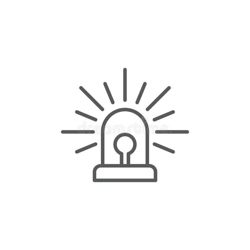 Emergency alarm light vector icon symbol isolated on white background royalty free illustration