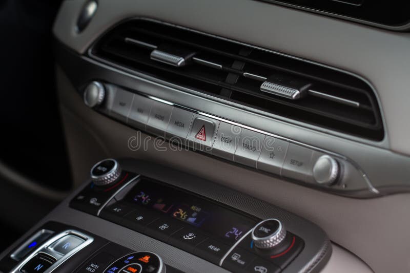 Emergency Button in Car, Hazard Light. Stock Photo Image of sign