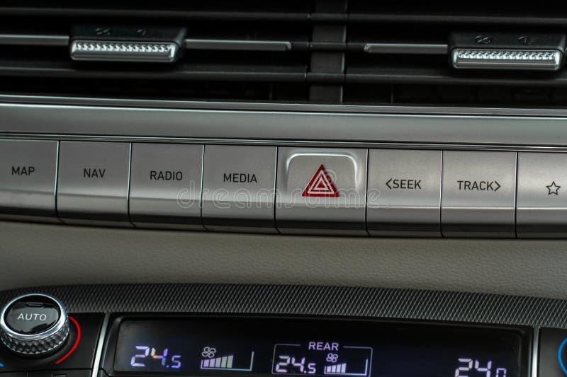 Red hazard light in car stock image. Image of lights 26556903