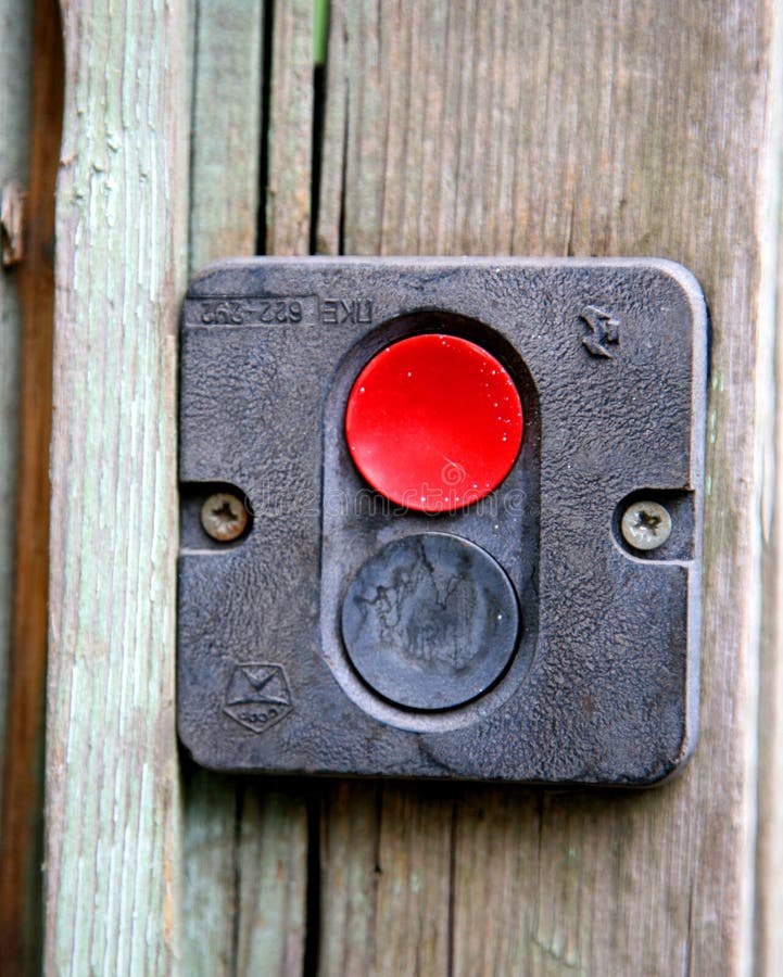 Emergency button on wooden background royalty free stock image