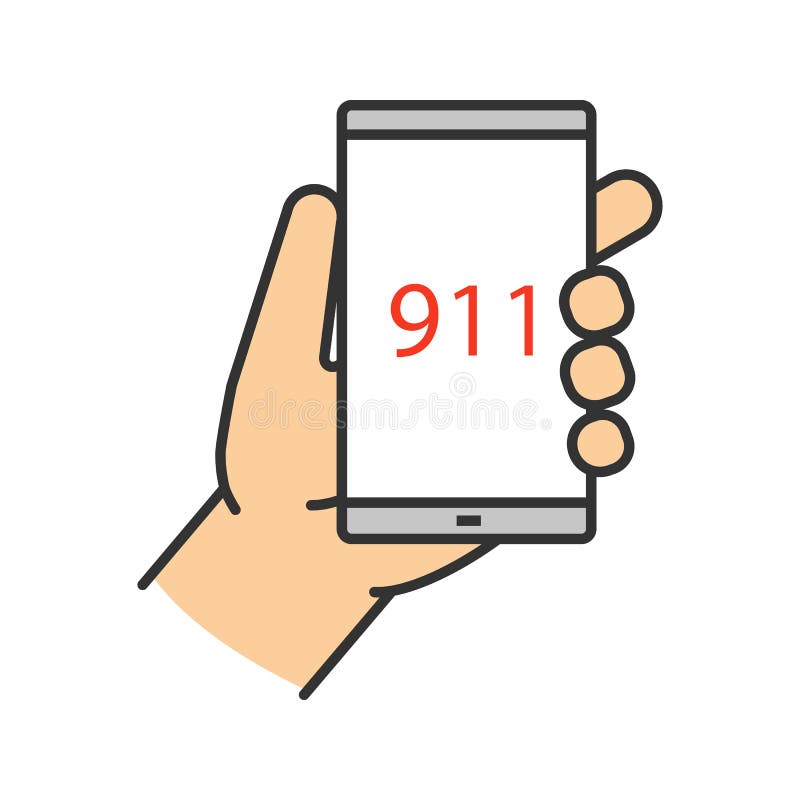 Emergency calling color icon stock illustration