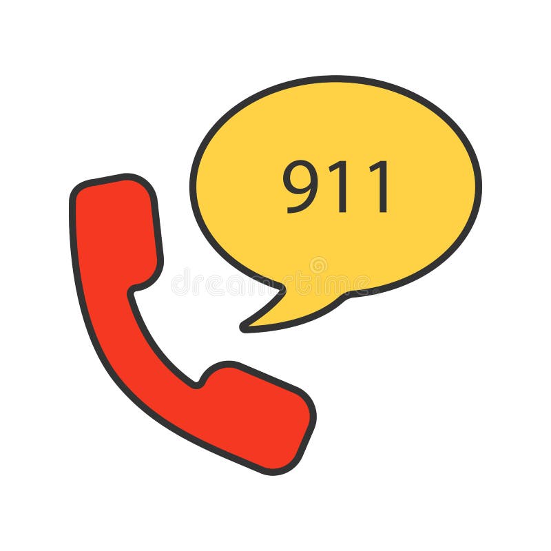 Emergency calling service color icon royalty free illustration