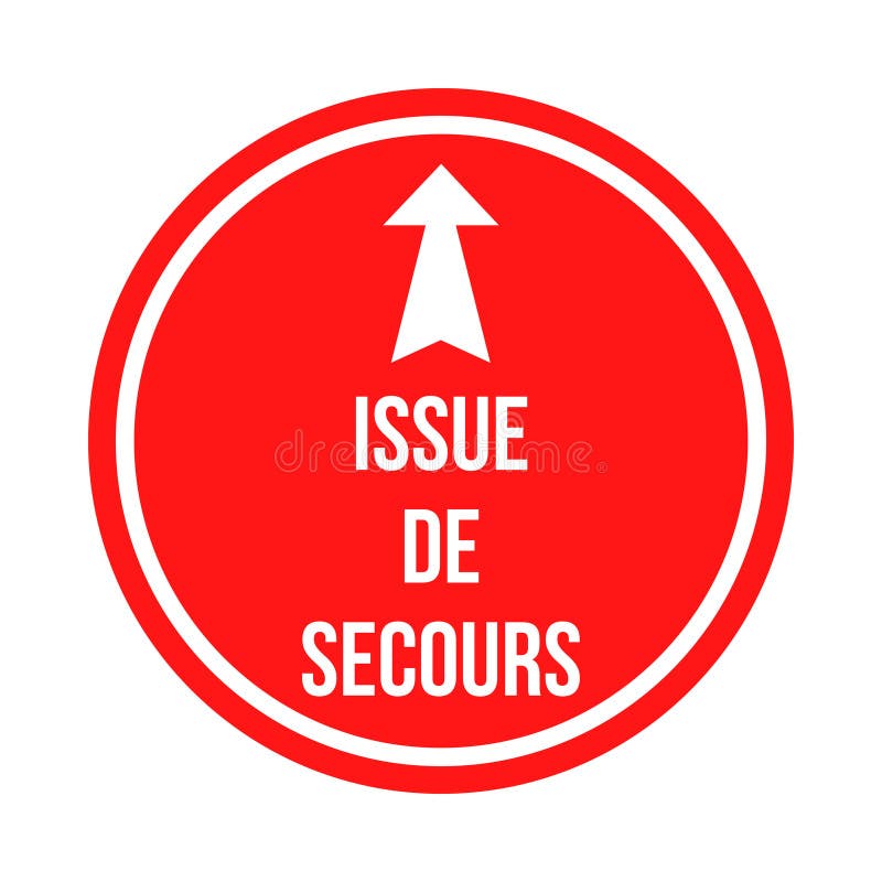 Emergency Exit Symbol in French Language Stock Illustration