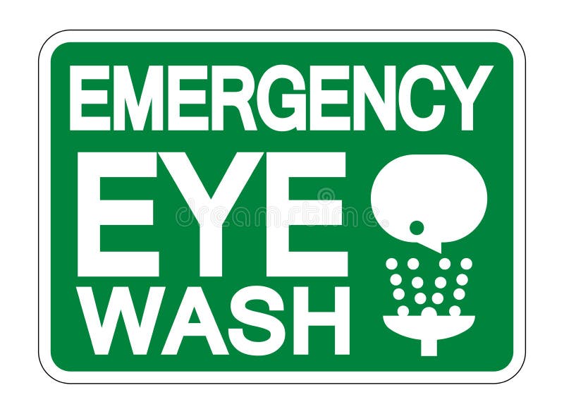 Emergency Eye Wash Instructions Sign Isolate on White Background,Vector