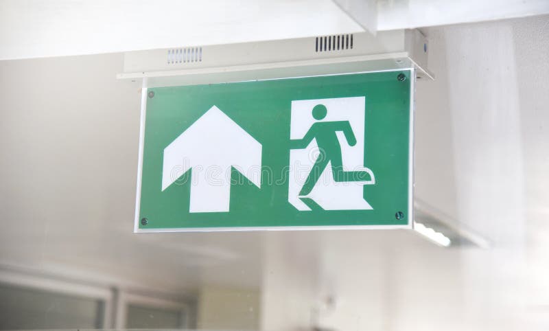 Emergency Fire Exit Sign in Green color