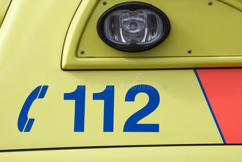 112 Emergency Number on Ambulance Side Stock Image Image of rescue, security 197561409