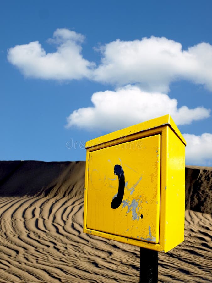 Emergency phone at desert stock photo. Image of help, clouds 9675744