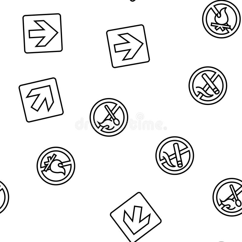 Emergency Safety Security Danger Vector Seamless Pattern Stock Vector