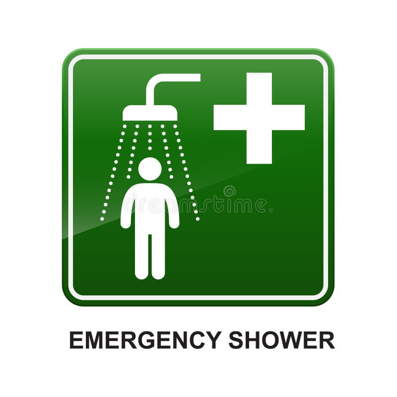 Emergency Shower,Eye Wash Symbol Sign Isolate on White Background