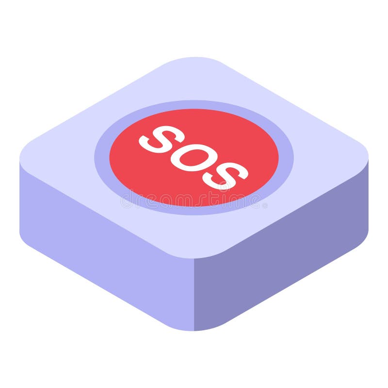 Emergency sos button showing sending distress signal stock illustration