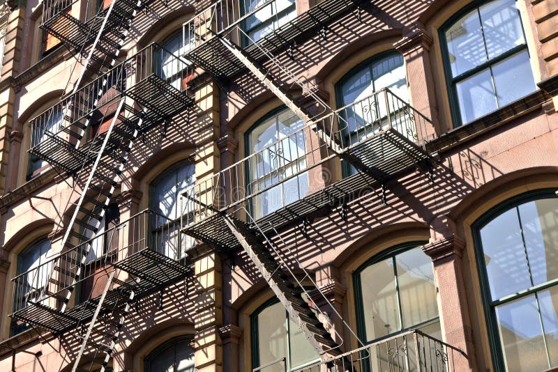 Emergency Staircases in Manhattan, New York City Stock Photo Image of