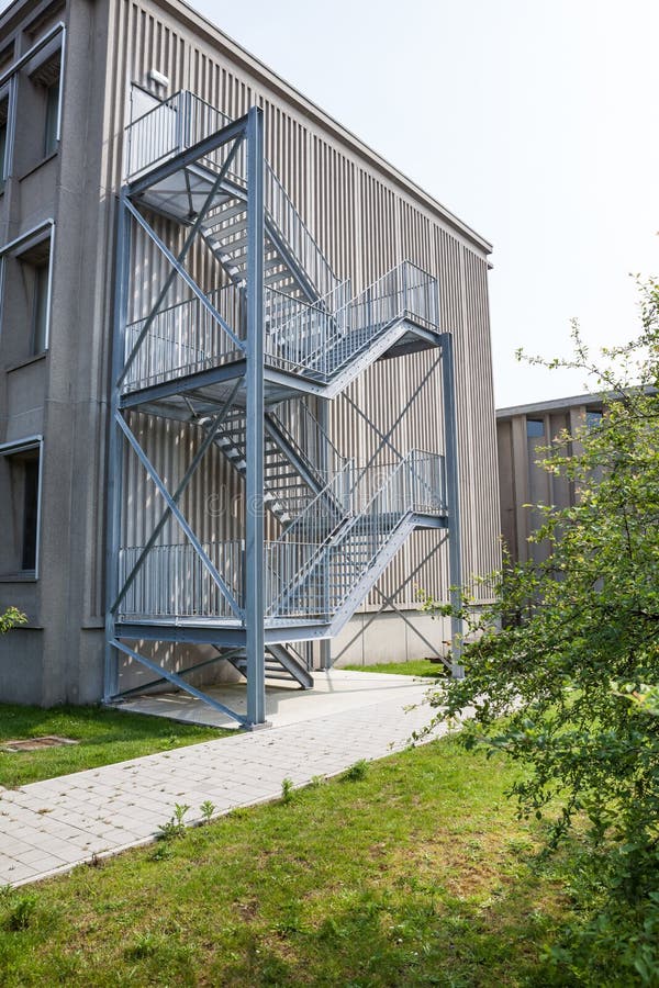 The emergency stairs stock image. Image of away, stair 77422733