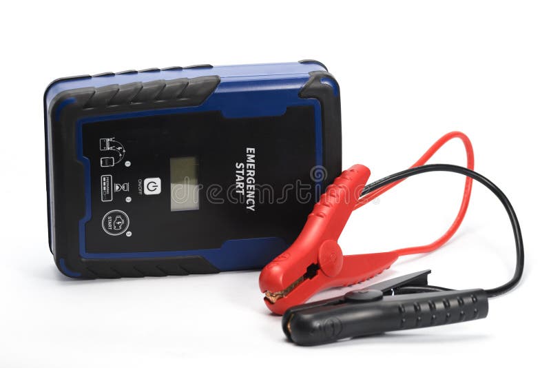 Emergency Starter for Car Batteries on White Background Stock Image