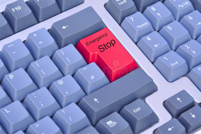 Emergency stop on a computer keyboard