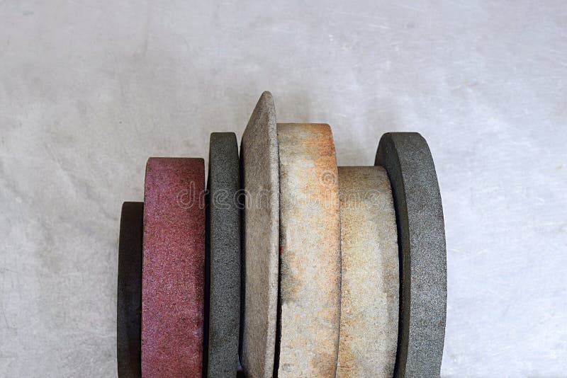 Emery Wheels on a Sheet of Stainless Steel Stock Image Image of blade