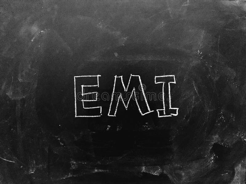 EMI Handwritten on Blackboard