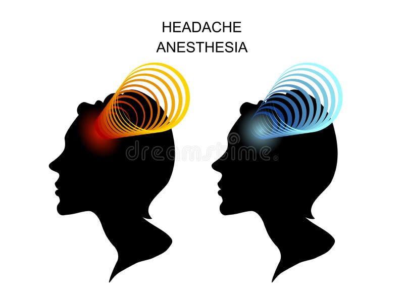 Illustration of headache in women. migraine. Illustration of headache in women. migraine