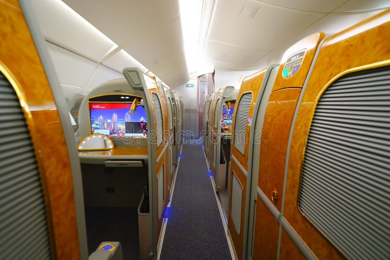 Emirates Airbus A380 Interior Editorial Photo - Image of entertainment
