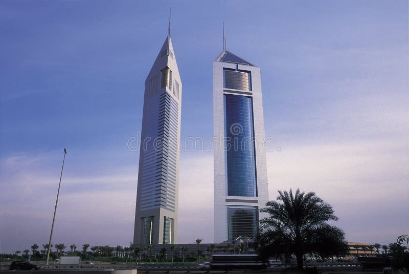 Emirates Towers in Dubai. One tower is a Hotel and the other is Office Tower.