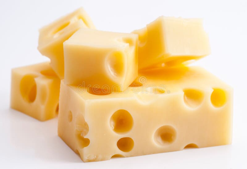 Emmental cheese portions stock photo. Image of wooden 31731450