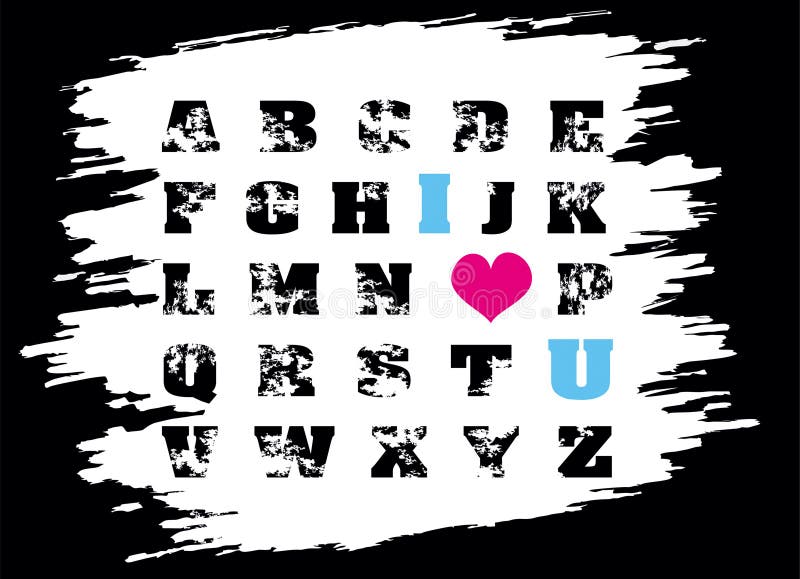 Emo grunge alphabet stock illustration. Illustration of letters 24576247