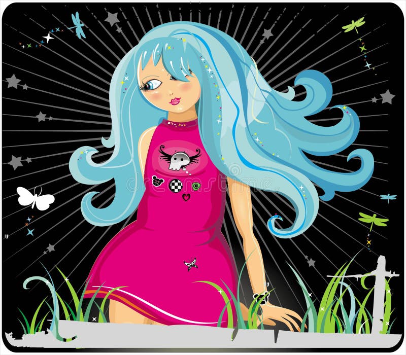 emoflicka vektor illustrationer emoflicka vektor illustrationer