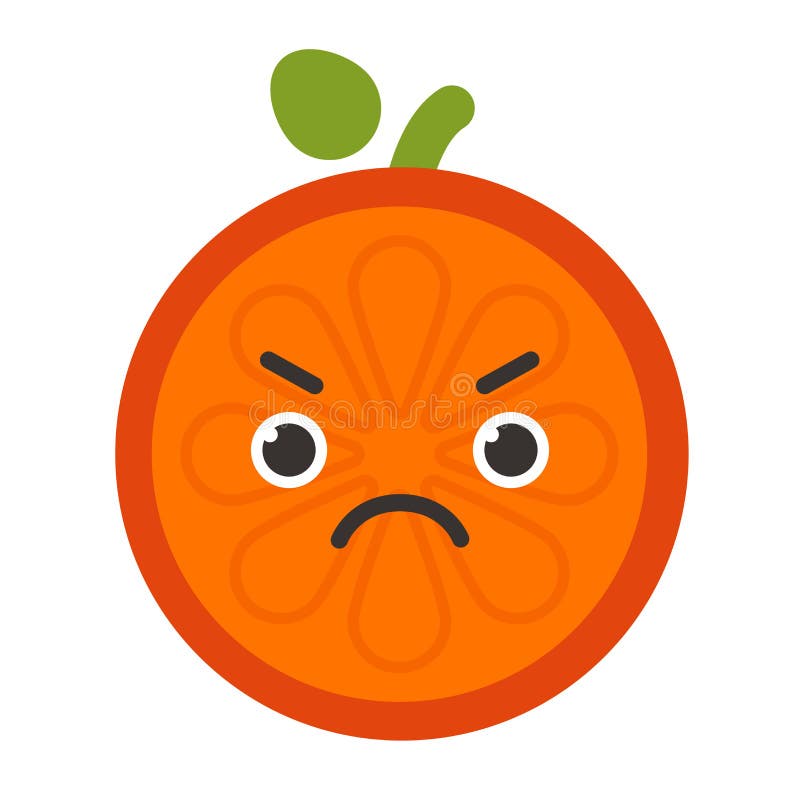 Emoji Angry Orange. Isolated Vector. Stock Vector Illustration of