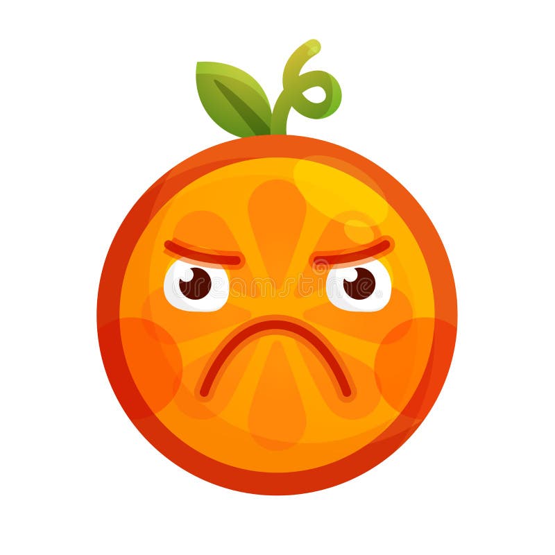 Emoji Angry Orange. Isolated Vector. Stock Vector Illustration of