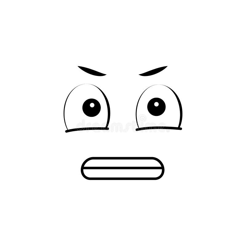 Vecteur Stock Cartoon face vector icon, frightened worry emoji