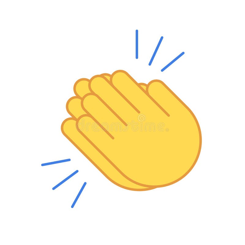 Emoji clap hand emoticon set encouragement cartoon applause icon. Clap hands vector icon