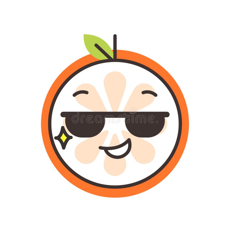 Emoji - cool orange with sunglasses. Isolated vector. royalty free illustration