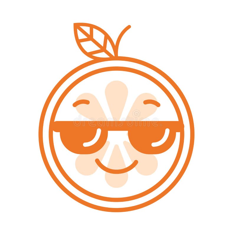 Emoji - cool orange with sunglasses. Isolated vector. vector illustration