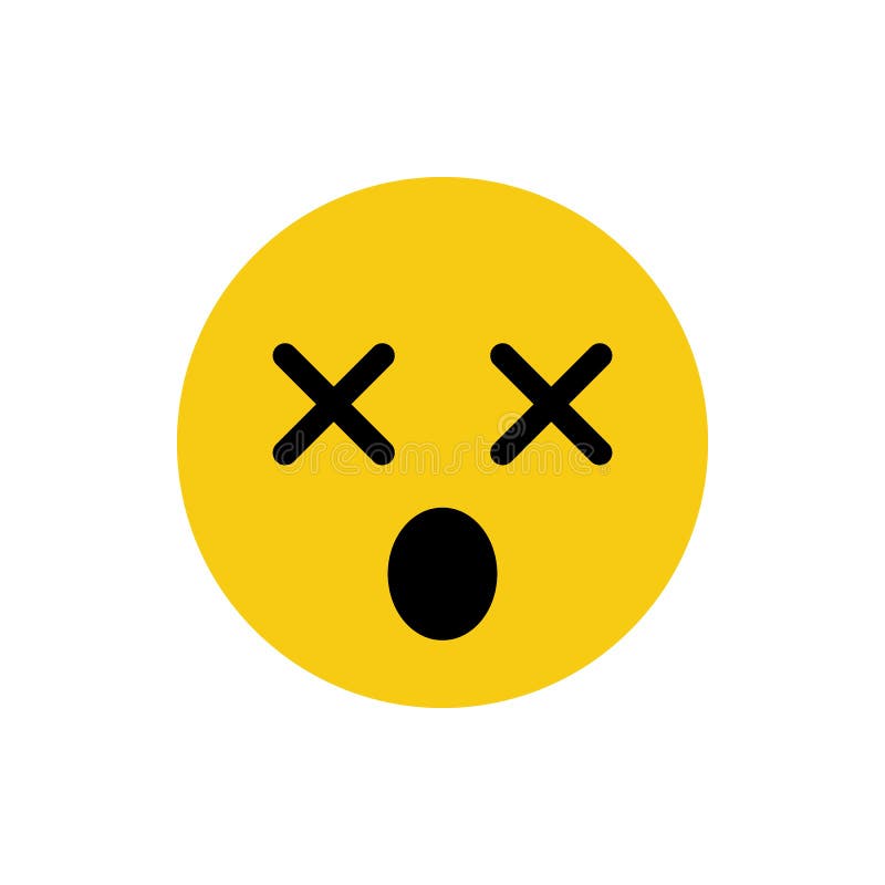 Emoji With Crossed Eyes Dizzy Flat Icon Design Stock Vector