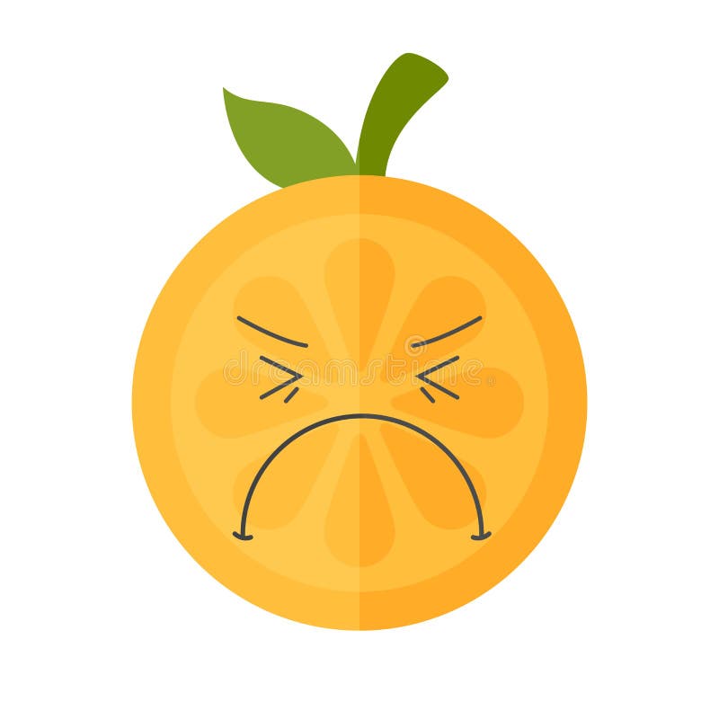 Emoji Crying Orange. Isolated Vector. Stock Vector Illustration of