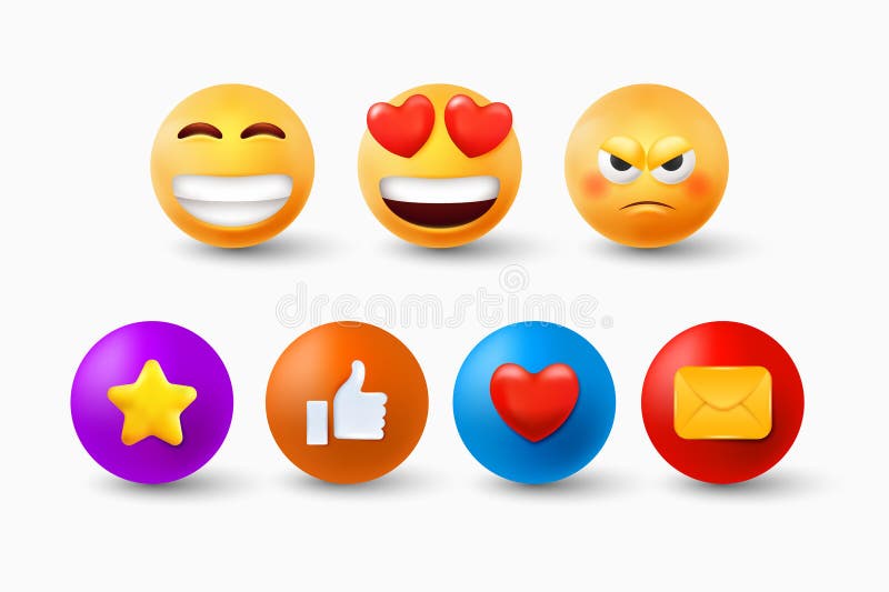 Emoji triste 3d nas mídias sociais do facebook