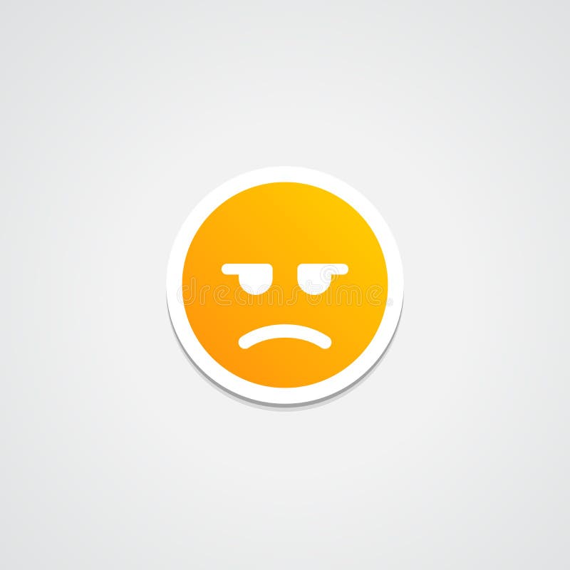 Emoji Disappointed Sticker stock illustration. Illustration of digital ...