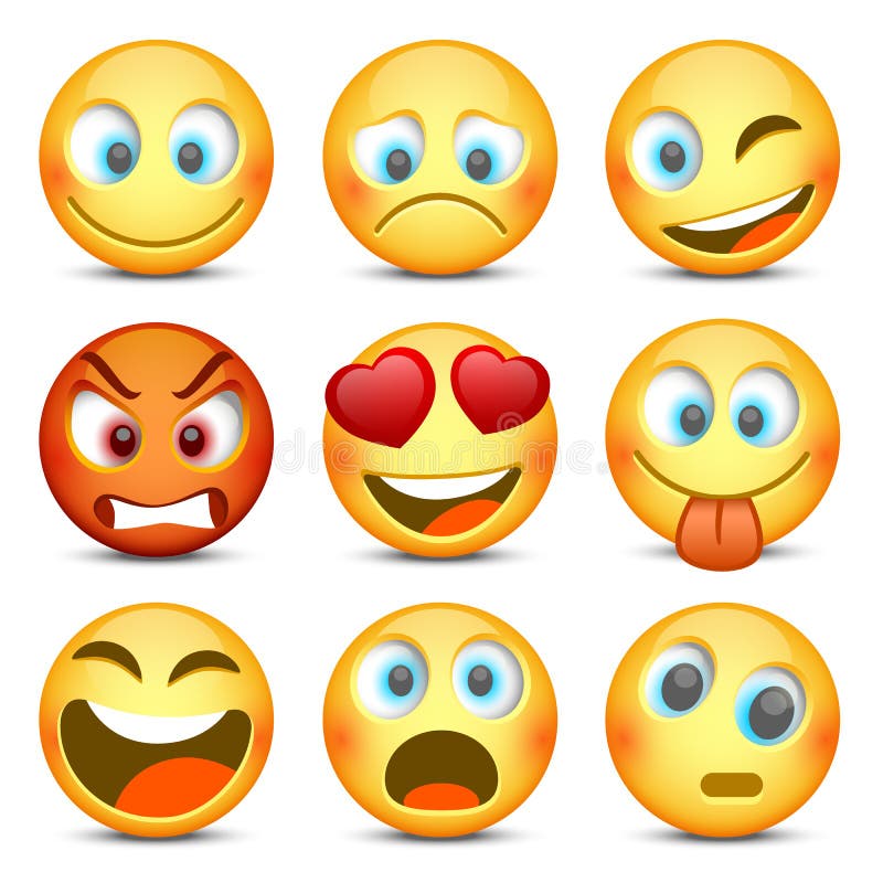 Emoji en droevige pictogramreeks Vector illustratie vector illustratie Emoji en droevige pictogramreeks Vector illustratie vector illustratie