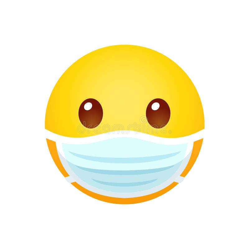 Emoji in face mask stock vector. Illustration of contagious - 178909733