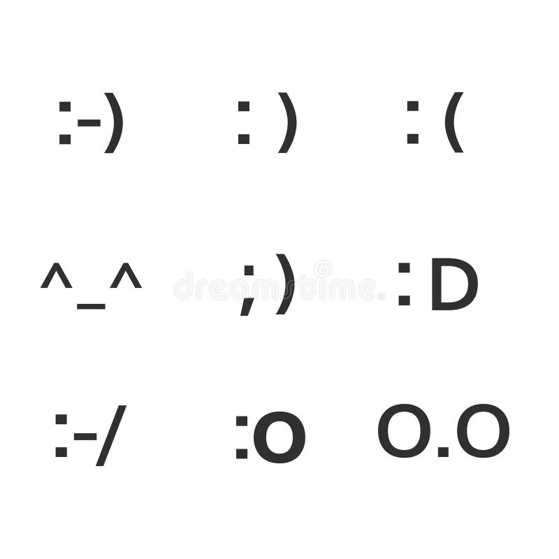 Emoji Faces Keyboard Symbols Smile Symbols Stock Vector Illustration 