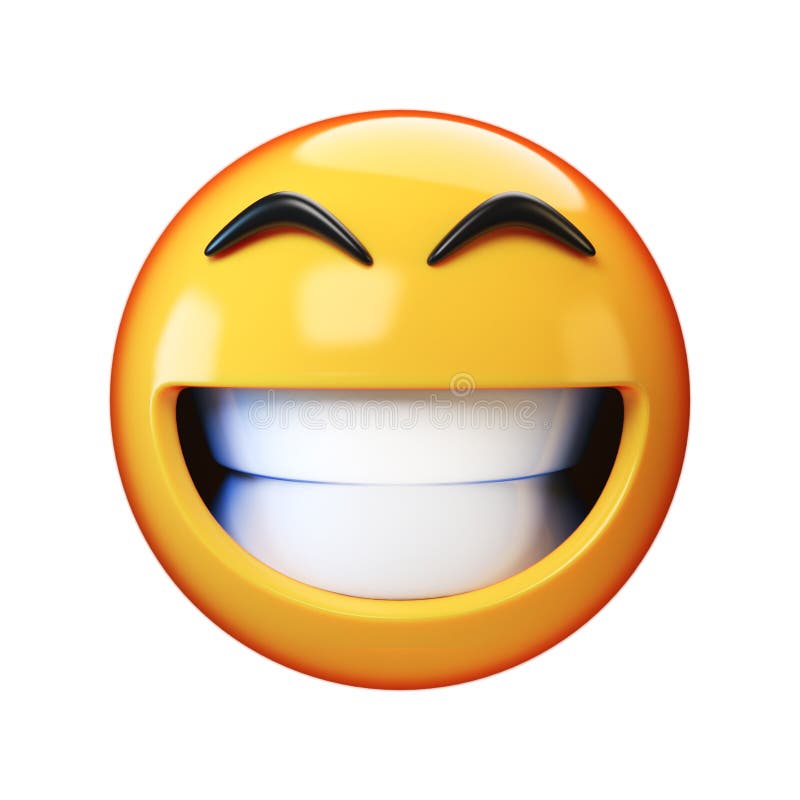 Emoji Feliz Aislado En Fondo Blanco Sonriente Cara Emoticono 3d Renderización Stock de ilustración - Ilustración de sonrisa, boca: 203866511