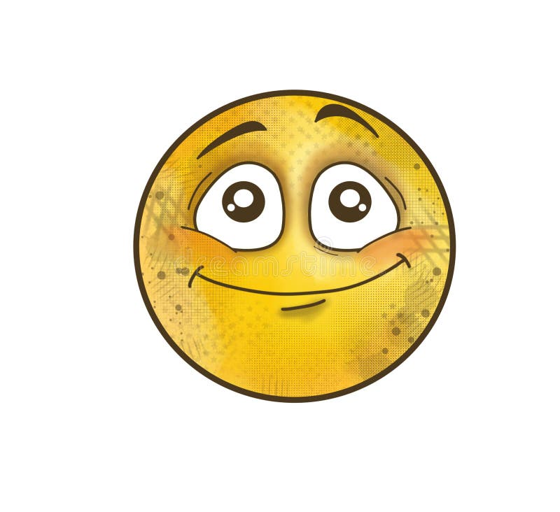  Emoji Feliz Satisfecho Y Sonriente, Parte De Una Gran Colección De Emoticonos Peculiares Y únicos. Imagen de archivo