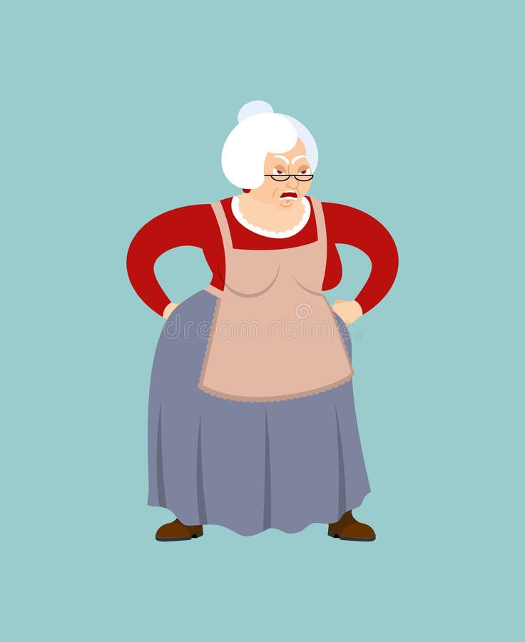 Emoji fâché de grand-mère Mal de grand-maman de visage Vieille dame agressive illustration libre de droits Emoji fâché de grand-mère Mal de grand-maman de visage Vieille dame agressive illustration libre de droits
