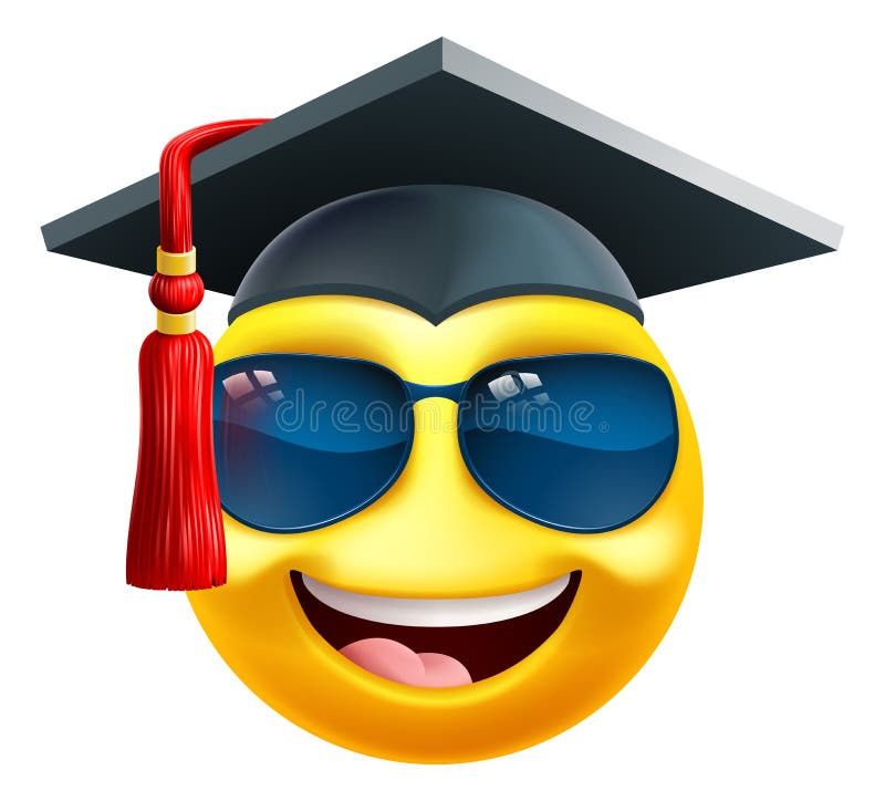 Emoji Graduate College Sunglasses Cartoon Emoticon Stock Vector ...