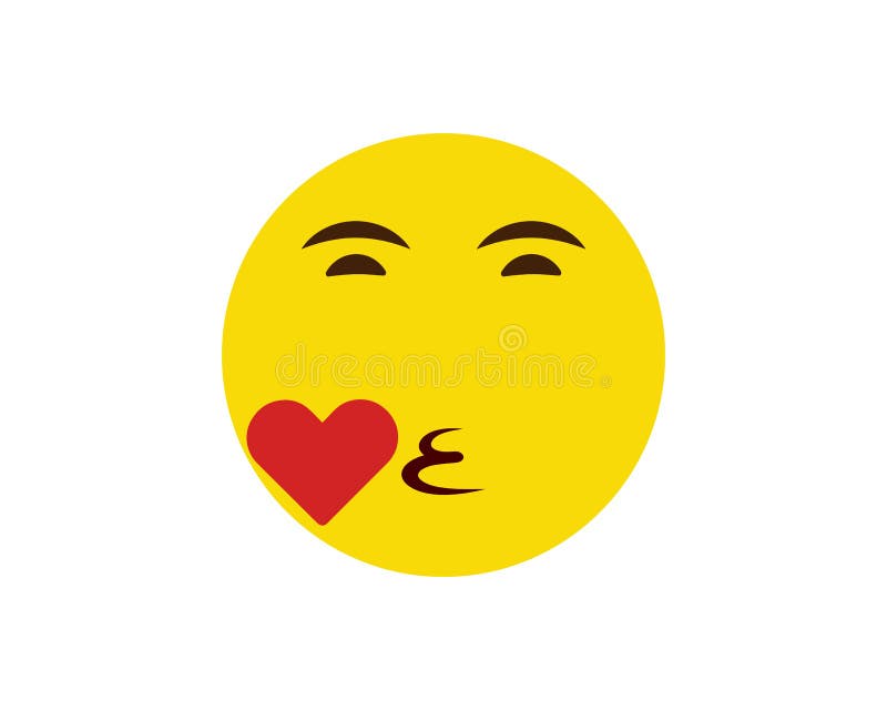 Emoji Happy Kiss Giving with Eyes Realistic Face Expression Stock
