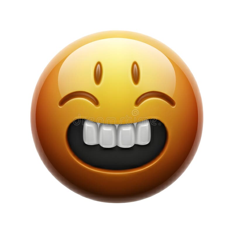 Emoji Isolated on White Background, Laughing Face Emoticon Generative